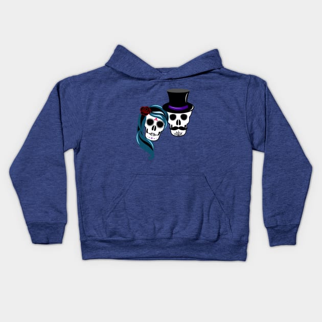 Sugar Skull Lovers Kids Hoodie by zoddie